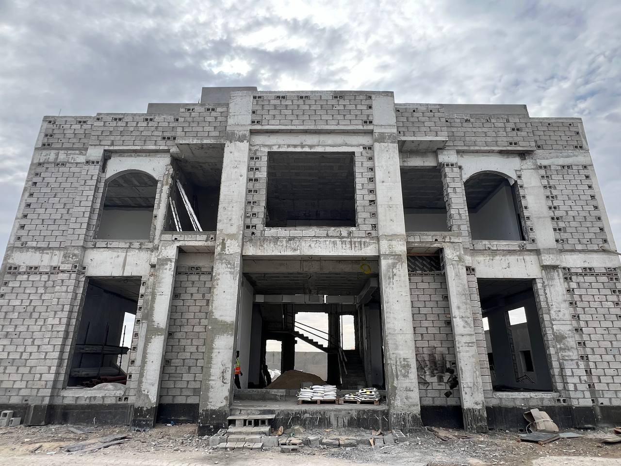 The construction and plastering works